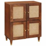 vidaXL Sideboard Brun 60 x 33.5 x 75 cm Rör och massiv mangoträ