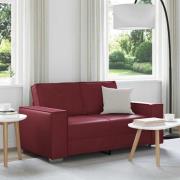 vidaXL Soffafåtölj med kudde Vinröd 160 x 78 x 84 cm Konstläder