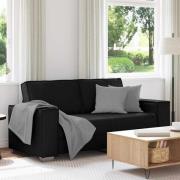 vidaXL Loveseatsoffa 180 cm med kudde Svart Konstläder