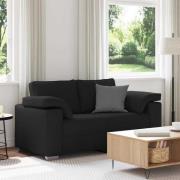 vidaXL Soffa med kudde Svart 160 x 77 x 82 cm tyg