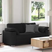 vidaXL Soffa med kudde Svart 180 x 77 x 82 cm tyg