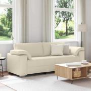 vidaXL Soffa med kudde med kudde Beige 219 x 77 x 82 cm Linne