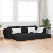 vidaXL Golvbäddsoffa Svart 245 x 78 x 77 cm tyg