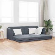 vidaXL Golvsoffa Säng 2-i-1 Mörkgrå 213x144x60 cm Sammet