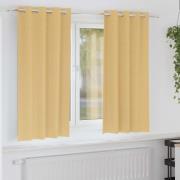 vidaXL Mörkläggningsgardiner med gardiner Beige Polyester