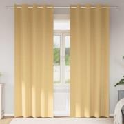 vidaXL Mörkläggningsgardiner med Ringar 2 pcs Beige 245 x 140 cm