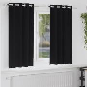 vidaXL Mörkläggningsgardiner med gardiner Svart Polyester