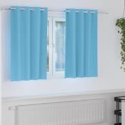 vidaXL Gardiner med gardiner 2 pcs Ljusblå Polyester