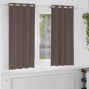 vidaXL Mörkläggningsgardiner med gardiner Mörkbrun Polyester