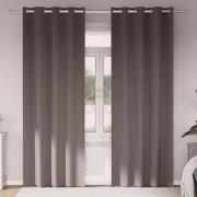vidaXL Mörkläggningsgardiner med Ringar 2 pcs Mörkbrun 245 x 140 cm