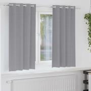 vidaXL Mörkläggningsgardiner med gardiner Ljusgrå Polyester