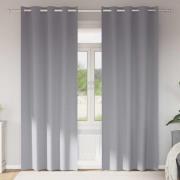 vidaXL Mörkläggningsgardiner med Ringar 2 pcs Ljusgrå 245 x 140 cm
