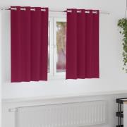vidaXL Gardiner med gardiner 2 pcs Vinröd Polyester