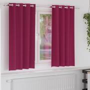 vidaXL Mörkläggningsgardiner med gardiner Vinröd Polyester