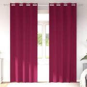 vidaXL Mörkläggningsgardiner med ringar Vinröd Polyester