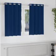 vidaXL Gardiner med gardiner 2 pcs Mörkblå Polyester
