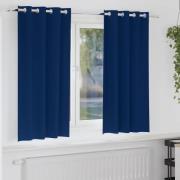 vidaXL Mörkläggningsgardiner med gardiner Mörkblå Polyester