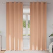 vidaXL Mörkläggningsgardiner med ringar Ljusbrun Polyester