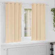 vidaXL Mörkläggningsgardiner med gardiner Kräm Polyester