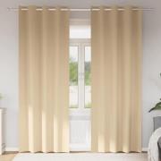 vidaXL Mörkläggningsgardiner med ringar Kräm Polyester