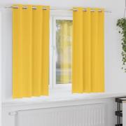 vidaXL Mörkläggningsgardiner med gardiner Senapsgul Polyester