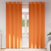 vidaXL Mörkläggningsgardiner med ringar Klart Orange Polyester