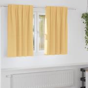 vidaXL Mörkläggningsgardiner med Ringar 2 pcs Beige 140 x 140 cm