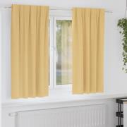 vidaXL Mörkläggningsgardiner med gardiner Beige Polyester