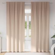 vidaXL Mörkläggningsgardiner med Ringar 2 pcs Taupe 225 x 140 cm
