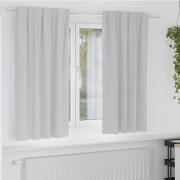 vidaXL Mörkläggningsgardiner med gardiner Ljusgrå Polyester