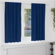 vidaXL Gardiner med gardiner 2 pcs Mörkblå Polyester