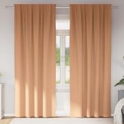 vidaXL Mörkläggningsgardiner med ringar Ljusbrun Polyester