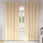 vidaXL Mörkläggningsgardiner med ringar Kräm Polyester