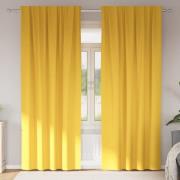vidaXL Mörkläggningsgardiner med ringar Senapsgul Polyester