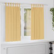 vidaXL Mörkläggningsgardiner med ringar Beige Polyester