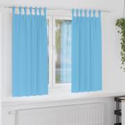 vidaXL Gardiner med gardiner 2 pcs Ljusblå Polyester