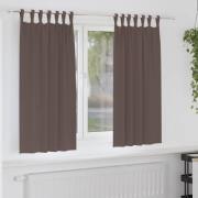 vidaXL Mörkläggningsgardiner med ringar Mörkbrun Polyester