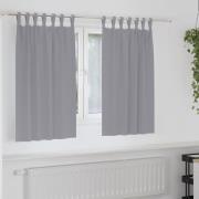 vidaXL Mörkläggningsgardiner med Ringar 2 pcs Ljusgrå 140 x 140 cm