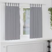 vidaXL Mörkläggningsgardiner med ringar Ljusgrå Polyester