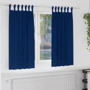 vidaXL Gardiner med gardiner 2 pcs Mörkblå Polyester