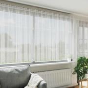 vidaXL Gardiner med gardiner Blommor Vit 500 x 160 cm Polyester