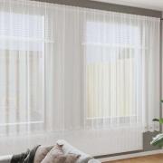 vidaXL Gardiner med gardiner Blommor Vit 500 x 245 cm Polyester