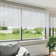 vidaXL Gardiner med gardiner Blommor Vit 600 x 100 cm Polyester