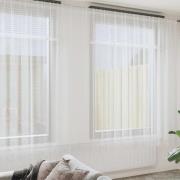 vidaXL Gardiner med gardiner Blommor Vit 900 x 280 cm Polyester