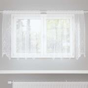 vidaXL Spetsgardin med gardiner Blommor Vit 100 x 150 cm Polyester