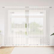 vidaXL Spetsgardin med gardiner Blommor Vit 200 x 200 cm Polyester
