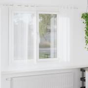 vidaXL Gardiner med gardiner 2 pcs Vit Polyester