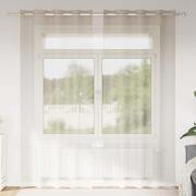 vidaXL Voile Gardin med gardiner 2 pcs Sand 225 x 140 cm Polyester