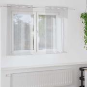 vidaXL Voile Gardin med gardiner 2 pcs Ljusgrå 140 x 140 cm Polyester