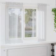 vidaXL Gardiner med gardiner 2 pcs Ljusgrå Polyester